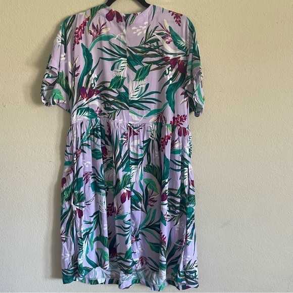 Terra & Sky woman plus size tropical dress 0X/14W  midi summer casual comfort - Picture 10 of 11